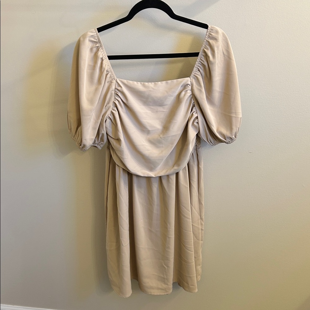 SHEIN Cream Puff Sleeve Mini Dress
